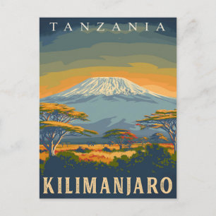 Mount Kilimanjaro, Tanzania Prachtige Vintage Briefkaart