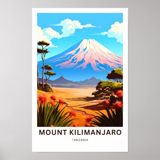 Mount Kilimanjaro Tanzania Reisprint Poster (Voorkant)