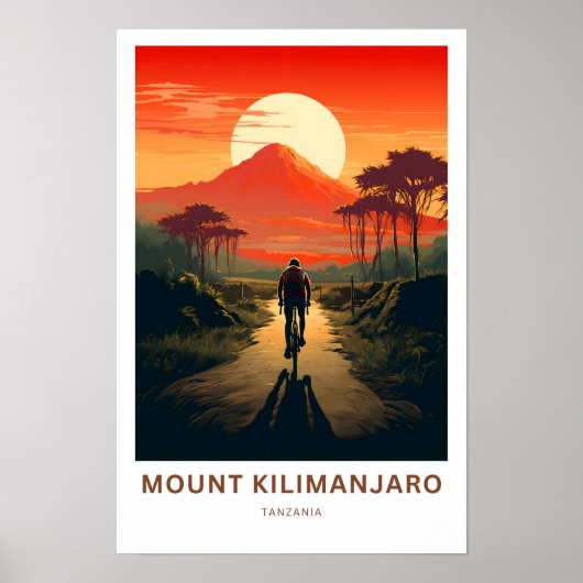 Mount Kilimanjaro Tanzania Reisprint Poster (Voorkant)