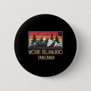 Mount Kilimanjaro Tanzania Vintage Retro Climbing Ronde Button 5,7 Cm