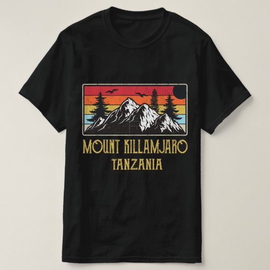 Mount Kilimanjaro Tanzania Vintage Retro Climbing T-shirt (Design voorkant)