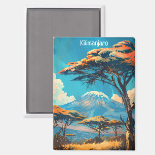 Mount Kilimanjaro Tanzania Vintage Travel Magneet