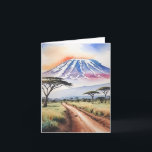 Mount Kilimanjaro Tanzania Waterverf Stationery Kaart<br><div class="desc">Op deze wenskaarten staat een waterverf schilderij van de Kilimanjaro.</div>