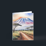Mount Kilimanjaro Tanzania Waterverf Stationery Kaart<br><div class="desc">Op deze wenskaarten staat een waterverf schilderij van de Kilimanjaro.</div>