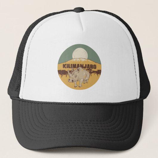 Mount Kilimanjaro Travel Poster Trucker Pet (Voorkant)