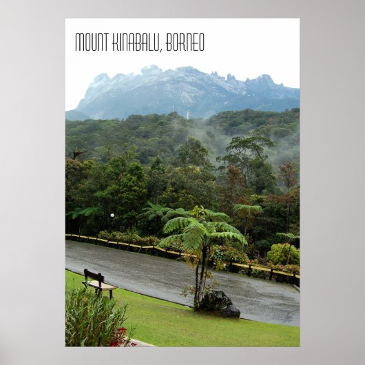 Mount Kinabalu berg en Borneo Jungle Poster (Voorkant)
