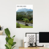 Mount Kinabalu berg en Borneo Jungle Poster (Thuiskantoor)