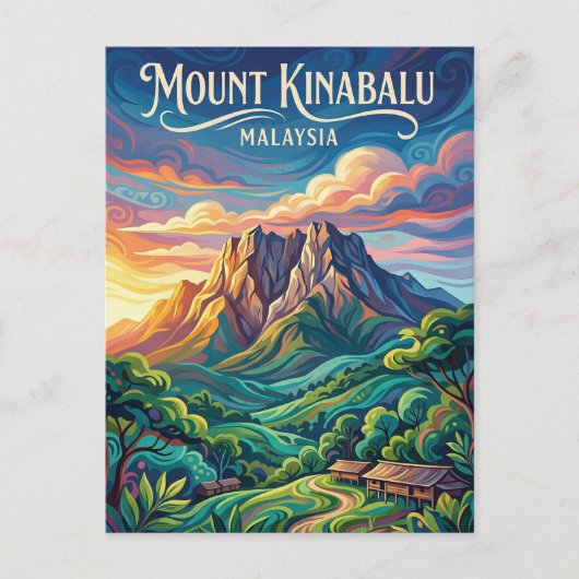 Mount Kinabalu Malaysia Briefkaart (Voorkant)