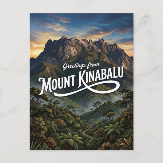 Mount Kinabalu Maleisië Briefkaart (Voorkant)