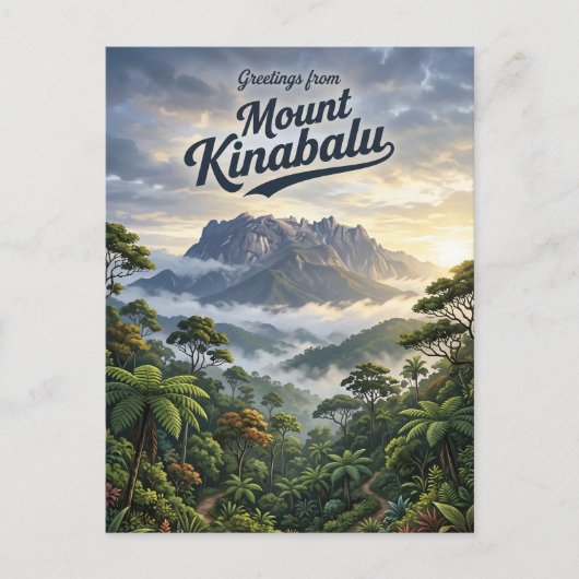 Mount Kinabalu Maleisië Briefkaart (Voorkant)