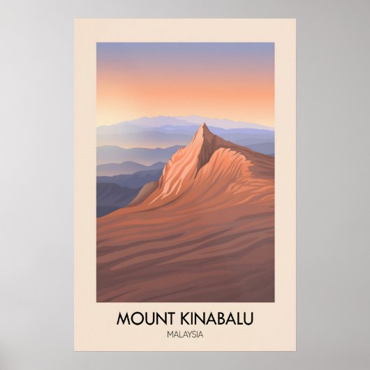 Mount Kinabalu Maleisië Reisposter Poster (Voorkant)
