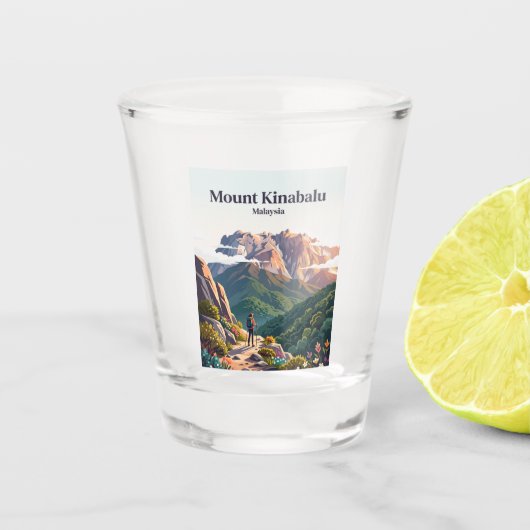 Mount Kinabalu Maleisië Shot Glas (Voorkant)
