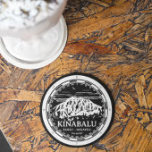 Mount Kinabalu - Ranau Maleisië Sabah Illustratie Ronde Kartonnen Onderzetter