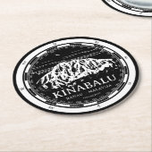 Mount Kinabalu - Ranau Maleisië Sabah Illustratie Ronde Kartonnen Onderzetter (Gebogen)