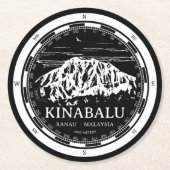 Mount Kinabalu - Ranau Maleisië Sabah Illustratie Ronde Kartonnen Onderzetter (Voorkant)