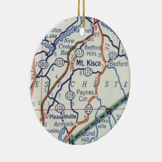 Mount Kisco Map Keramisch Ornament (Rechts)