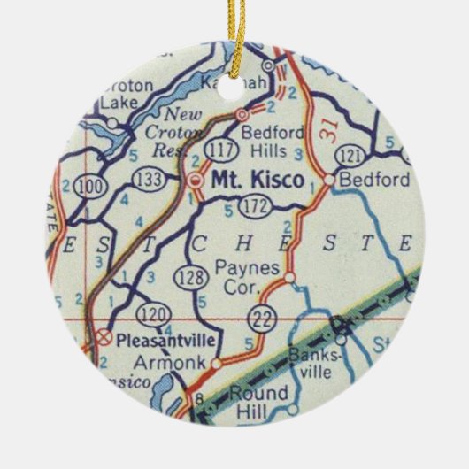 Mount Kisco Map Keramisch Ornament (Voorkant)