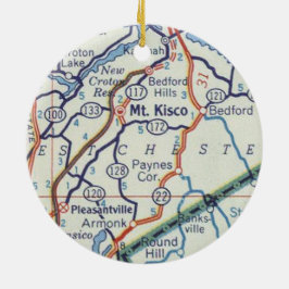 Mount Kisco  Map Keramisch Ornament