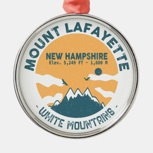Mount Lafayette Summit N.Hampshire - Retro  Metalen Ornament (Voorkant)