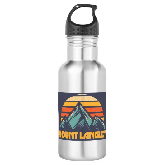 Mount Langley California Retro Turkoois Waterfles (Voorkant)