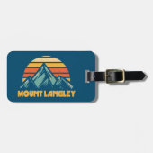 Mount Langley California Retro Turquoise Bagagelabel (Voorkant horizontaal)
