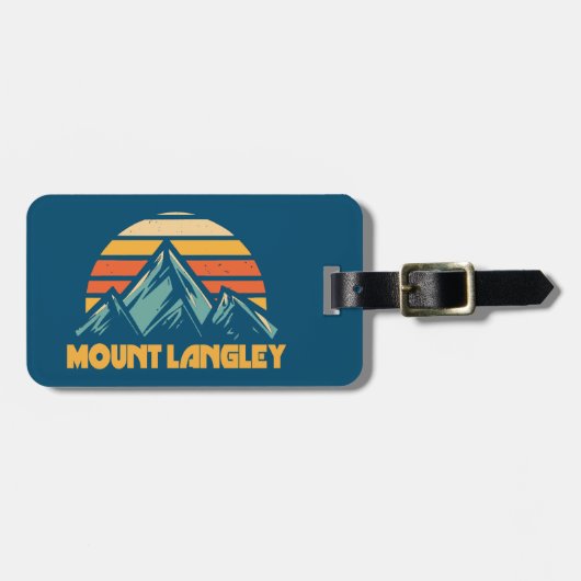 Mount Langley California Retro Turquoise Bagagelabel (Voorkant horizontaal)
