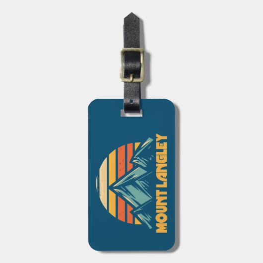 Mount Langley California Retro Turquoise Bagagelabel (Voorkant verticaal)