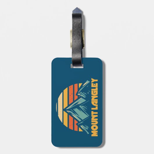 Mount Langley California Retro Turquoise Bagagelabel (Achterkant verticaal)