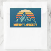 Mount Langley California Retro Turquoise Rechthoekige Sticker (Tas)