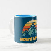 Mount Langley California Retro Turquoise Tweekleurige Koffiemok (Voorkant links)