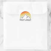 Mount Langley California Retro Vierkante Sticker (Tas)