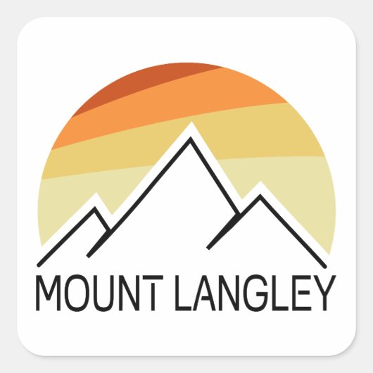 Mount Langley California Retro Vierkante Sticker (Voorkant)