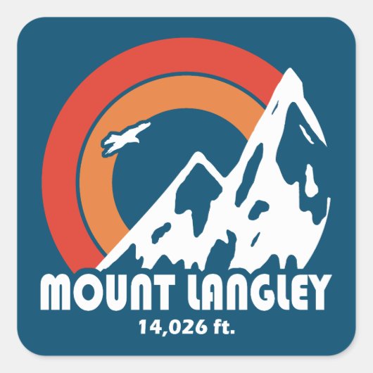 Mount Langley California Sun Eagle Vierkante Sticker (Voorkant)
