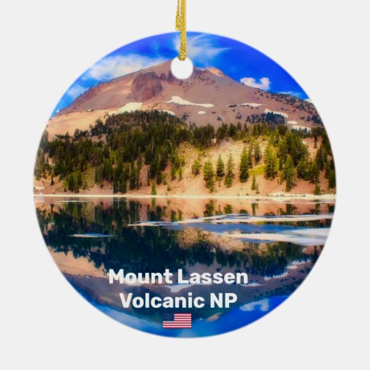 Mount Lassen NP Panoramic Ornament (Achterkant)