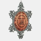 Mount Le Conte Benchmark Tennessee Great Smoky Tin Sneeuwvlok Ornament (Links)