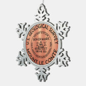 Mount Le Conte Benchmark Tennessee Great Smoky Tin Sneeuwvlok Ornament (Rechts)