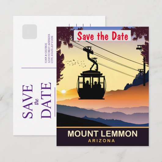 Mount Lemmon, Arizona, Reis Briefkaart, Save The Date (Voorkant / Achterkant)