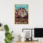 Mount Lhotse Nepal-China V02 Poster (Thuiskantoor)