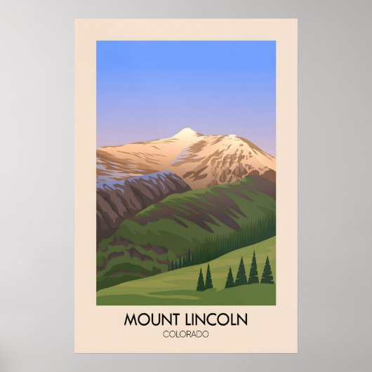 Mount Lincoln Colorado USA Reisposter Poster (Voorkant)