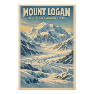 Mount Logan, Canada, in klassieke retrostijl Perfect Poster