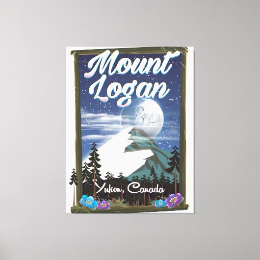 Mount Logan, Yukon, Canada Canvas Afdruk (Voorkant)