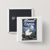 Mount Logan, Yukon, Canada Vierkante Button 5,1 Cm (Voorkant /achterkant)