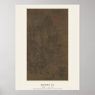 Mount Lu Chinees Landschapsposter - Jing Hao Poster