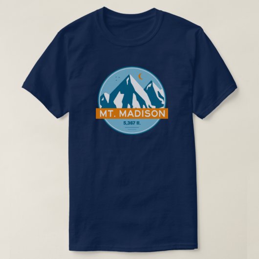Mount Madison New Hampshire Stars Moon T-shirt (Design voorkant)