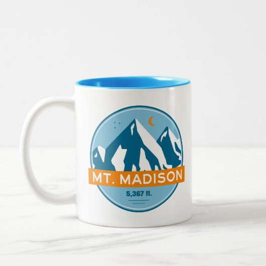 Mount Madison New Hampshire Stars Moon Tweekleurige Koffiemok (Links)