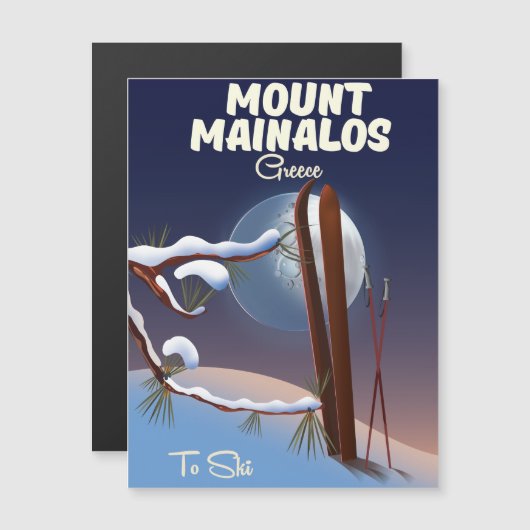Mount Mainalos Griekse ski print. (Voorkant / Achterkant)