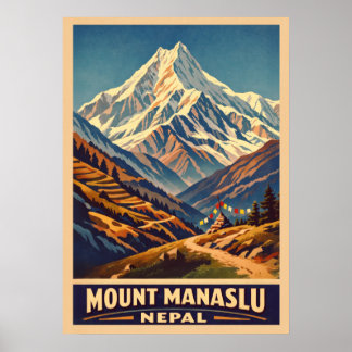 Mount Manaslu Nepal V01 Poster