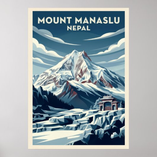 Mount Manaslu Nepal V02 Poster (Voorkant)