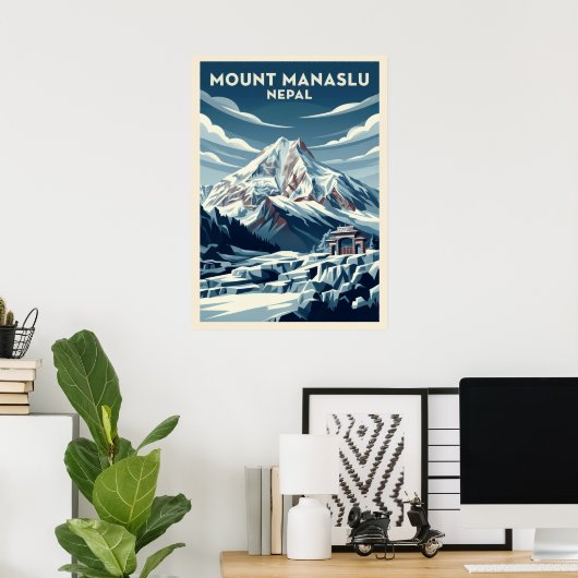 Mount Manaslu Nepal V02 Poster (Thuiskantoor)