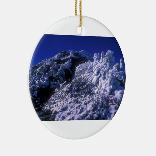Mount Mansfield Summit Sneeuw Keramisch Ornament (Rechts)